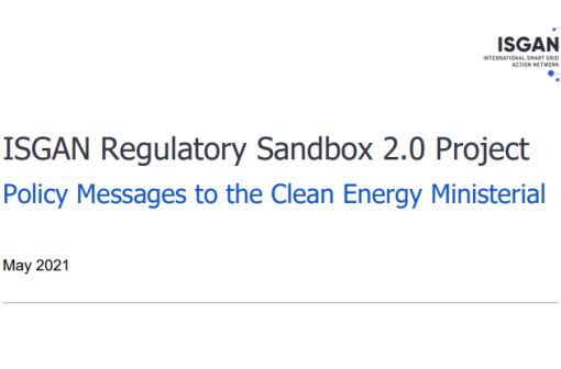 ISGAN regulatory sandbox 2.0 Policy Messages to the Clean Energy Ministerial