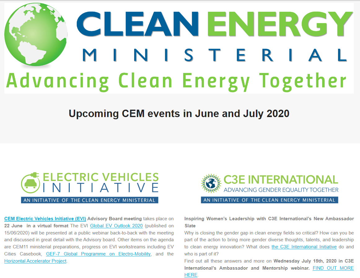 Upcoming Events In June And July Clean Energy Ministerial