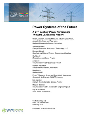report cover: Systems of the Future: A 21st Century Power Partnership Thought Leadership Report