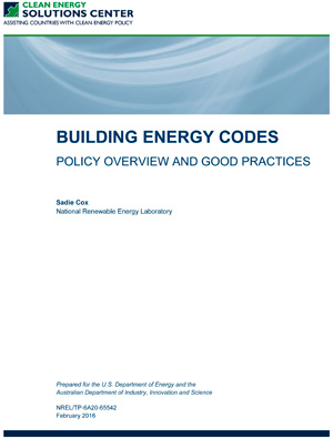 report cover: Building Energy Codes: Policy Overview and Good Practices
